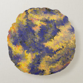 Akrylpur, Bronze, Gold, Schwarz, Kristalle / Rundes Kissen