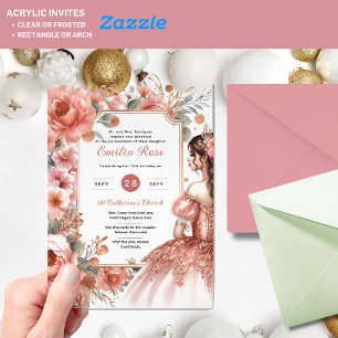 Akrylquinceañera Einladung - Rose Dusty