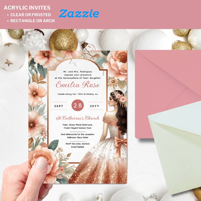 Akrylquinceañera Einladung - Rose Dusty (Von Creator hochgeladen)
