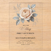 Akrylrosa-Rosenhochzeit Einladung