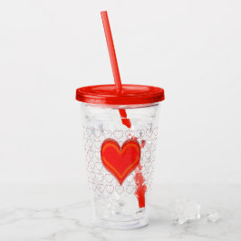 Akryltumbler - Herz- und Herz-Konturen Acryltrinkbecher