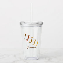 Akryltumbler - Steppinitis, Name in Braun
