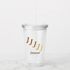 Akryltumbler - Steppinitis, Name in Braun Acryltrinkbecher