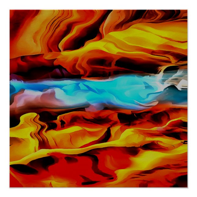 Akrylus Abstrakte Heißkalt- und Kaltelemente Poster (Vorderseite)