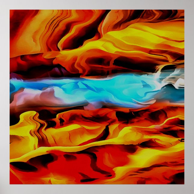 Akrylus Abstrakte Heißkalt- und Kaltelemente Poster (Vorne)