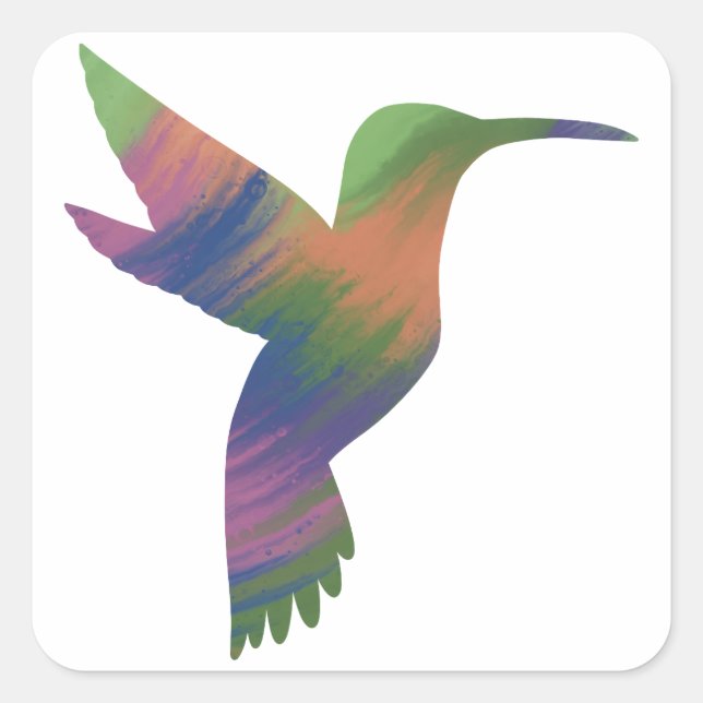 Akrylus-Hummingvogelsticker Quadratischer Aufkleber (Vorderseite)