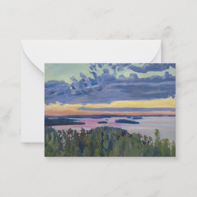 Akseli Gallen-Kallela - Blick auf einen See bei So Mitteilungskarte (Vorderseite)