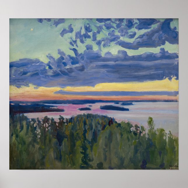 Akseli Gallen-Kallela - Blick auf einen See bei So Poster (Vorne)