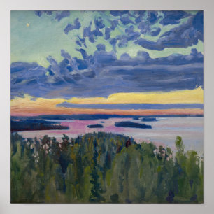 Akseli Gallen-Kallela - Blick auf einen See bei So Poster