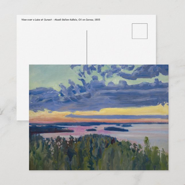 Akseli Gallen-Kallela - Blick auf einen See bei So Postkarte (Vorne/Hinten)