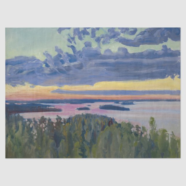 Akseli Gallen-Kallela - Blick auf einen See bei So Seidenpapier (Vorderseite)
