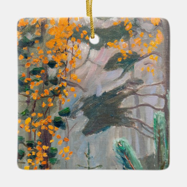 Akseli Gallen-Kallela - Herbstwald Keramikornament (Vorderseite)