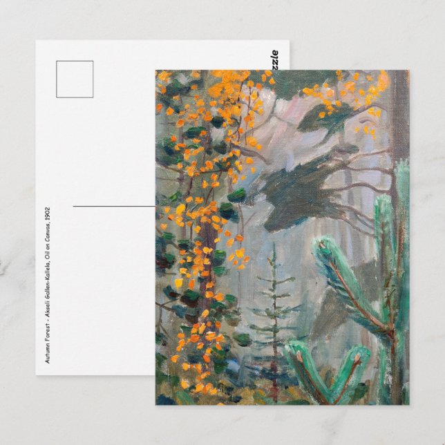 Akseli Gallen-Kallela - Herbstwald Postkarte (Vorne/Hinten)