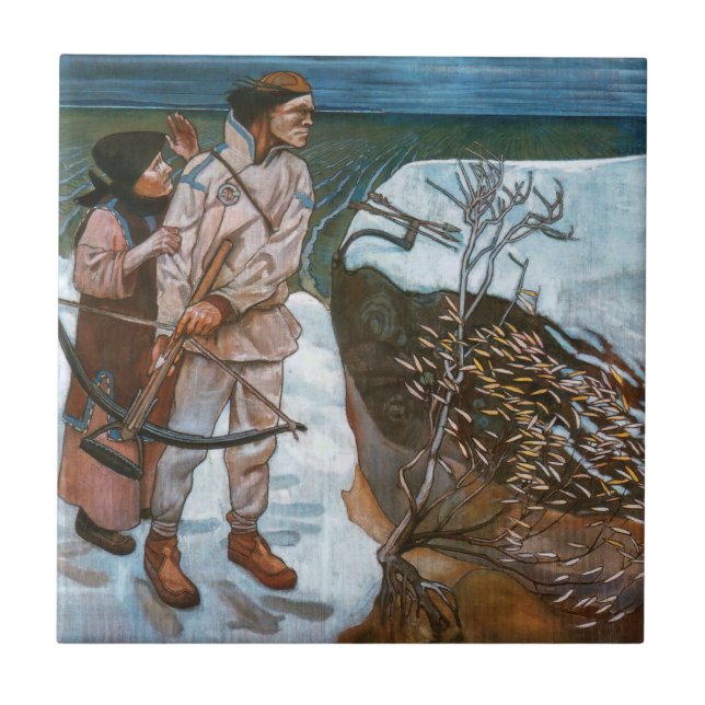 Akseli Gallen-Kallela - Joukahainen-Rache Fliese (Vorderseite)