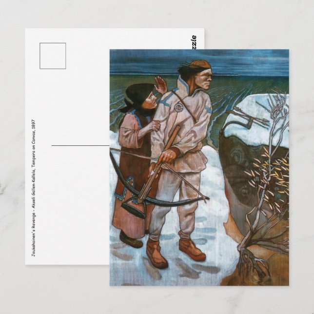 Akseli Gallen-Kallela - Joukahainen-Rache Postkarte (Vorne/Hinten)
