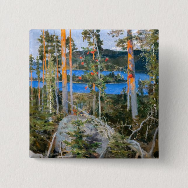 Akseli Gallen-Kallela - See in der Wildnis Button (Vorderseite)
