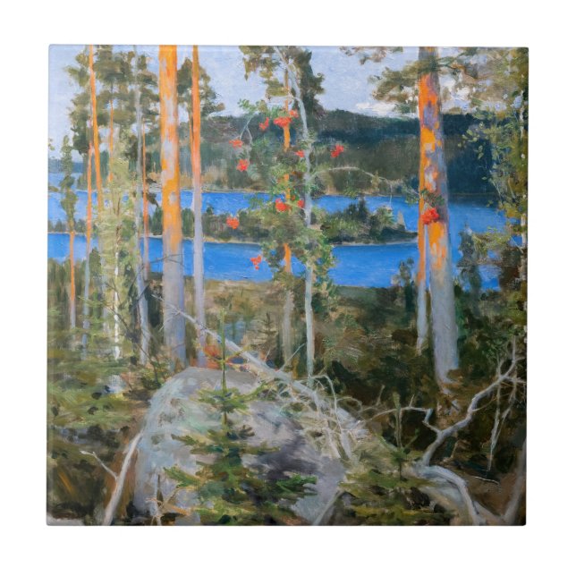 Akseli Gallen-Kallela - See in der Wildnis Fliese (Vorderseite)