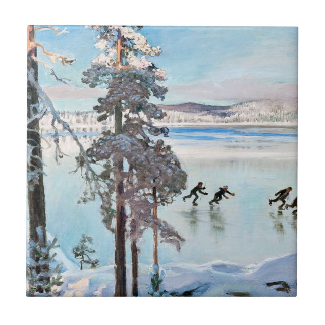 Akseli Gallen-Kallela - Skaters near Kalela Shore Fliese (Vorderseite)