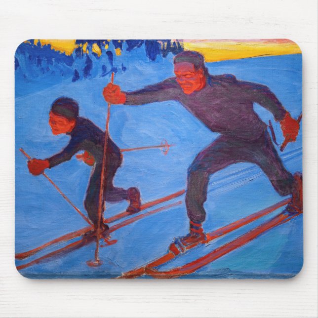 Akseli Gallen-Kallela - Skiers Mousepad (Vorne)