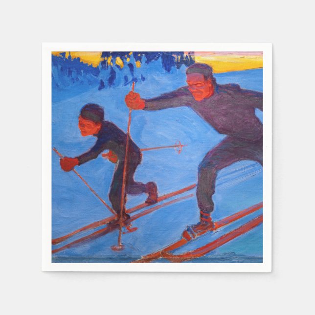 Akseli Gallen-Kallela - Skiers Serviette (Vorderseite)