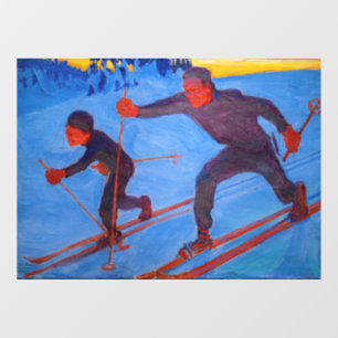 Akseli Gallen-Kallela - Skifahrer Fensteraufkleber