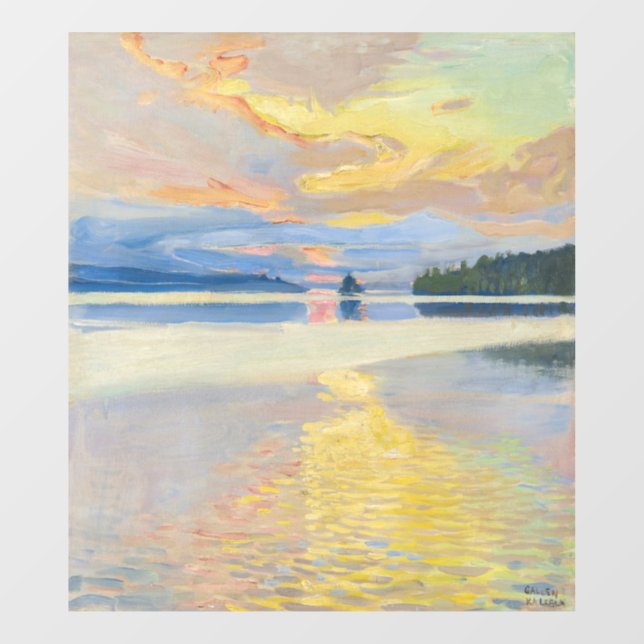 Akseli Gallen-Kallela - Sonnenuntergang über dem S Fensteraufkleber (Blatt)