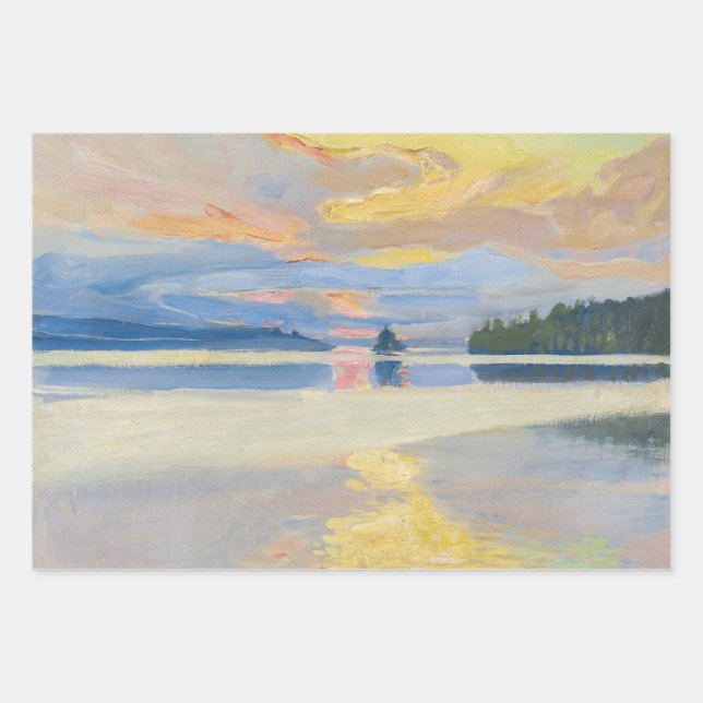 Akseli Gallen-Kallela - Sonnenuntergang über dem S Geschenkpapier Set (Vorderseite)