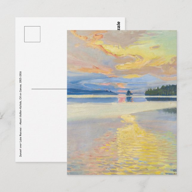 Akseli Gallen-Kallela - Sonnenuntergang über dem S Postkarte (Vorne/Hinten)