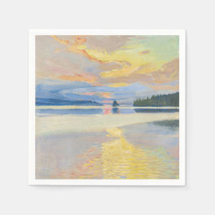 Akseli Gallen-Kallela - Sonnenuntergang über dem S Serviette