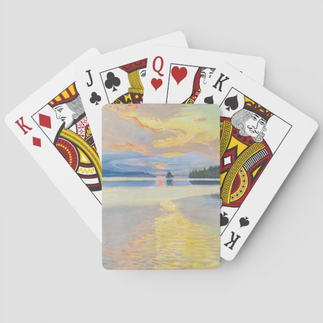 Akseli Gallen-Kallela - Sonnenuntergang über dem S Spielkarten (Rückseite)