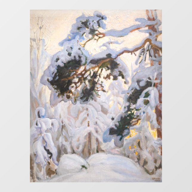 Akseli Gallen-Kallela - Wald im Winter Fensteraufkleber (Blatt)