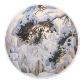 Akseli Gallen-Kallela - Wald im Winter Keramikknauf