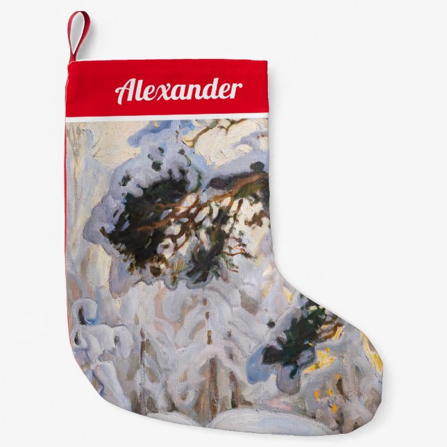 Akseli Gallen-Kallela - Wald im Winter Kleiner Weihnachtsstrumpf (Vorderseite)