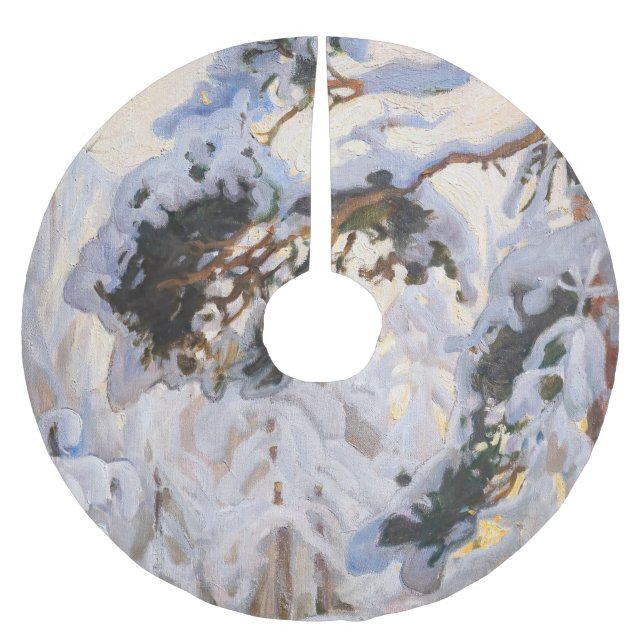 Akseli Gallen-Kallela - Wald im Winter Polyester Weihnachtsbaumdecke (Vorderseite)