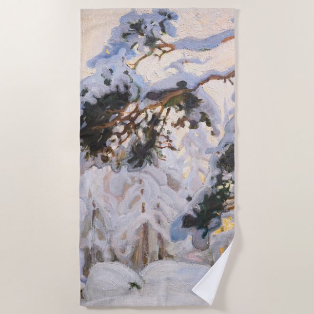 Akseli Gallen-Kallela - Wald im Winter Strandtuch (Vorderseite)