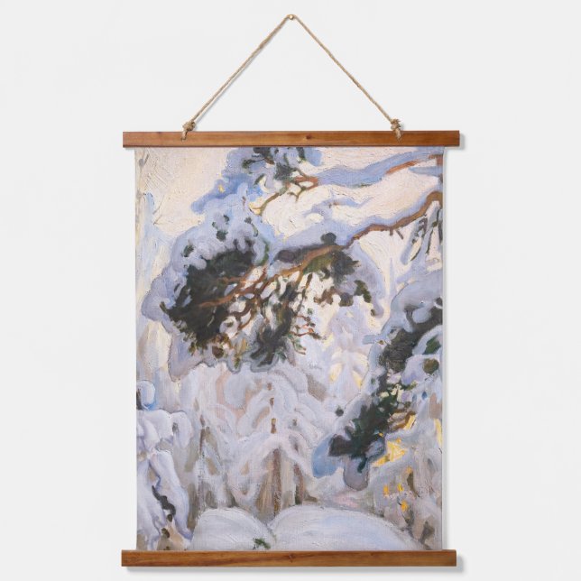 Akseli Gallen-Kallela - Wald im Winter Wandteppich Mit Holzrahmen (Vorderseite)