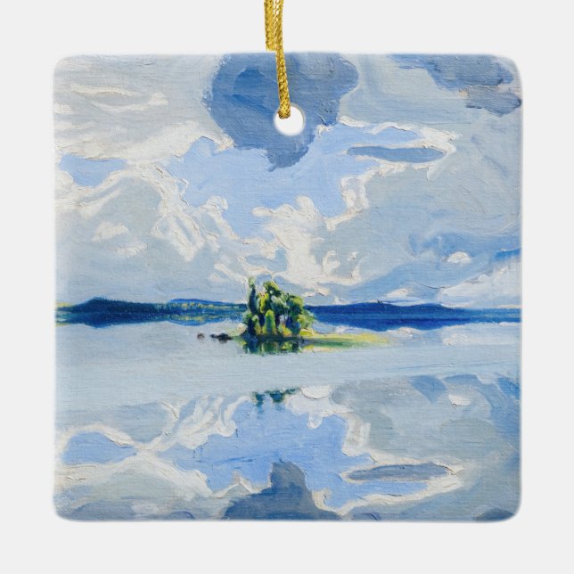Akseli Gallen-Kallela - Wolken oberhalb eines Sees Keramikornament (Vorderseite)