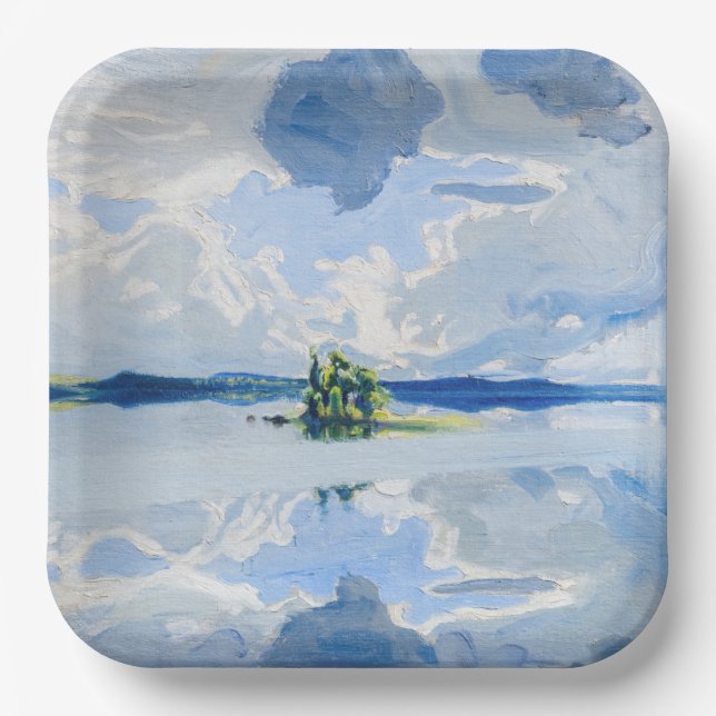 Akseli Gallen-Kallela - Wolken oberhalb eines Sees Pappteller (Vorderseite)