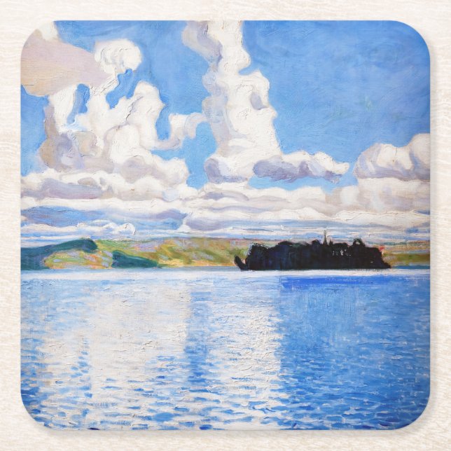 Akseli Gallen-Kallela - Wolkentürme Rechteckiger Pappuntersetzer (Vorderseite)