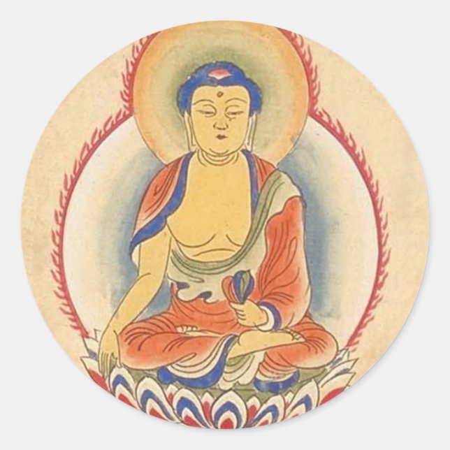 Akshobhya Buddha Runder Aufkleber (Vorderseite)