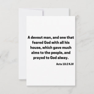 Akt 10:2 KJV Bible Scripture Grußkarte Karte