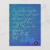 Akt 17:28 Bible Verse Memory Card Postkarte