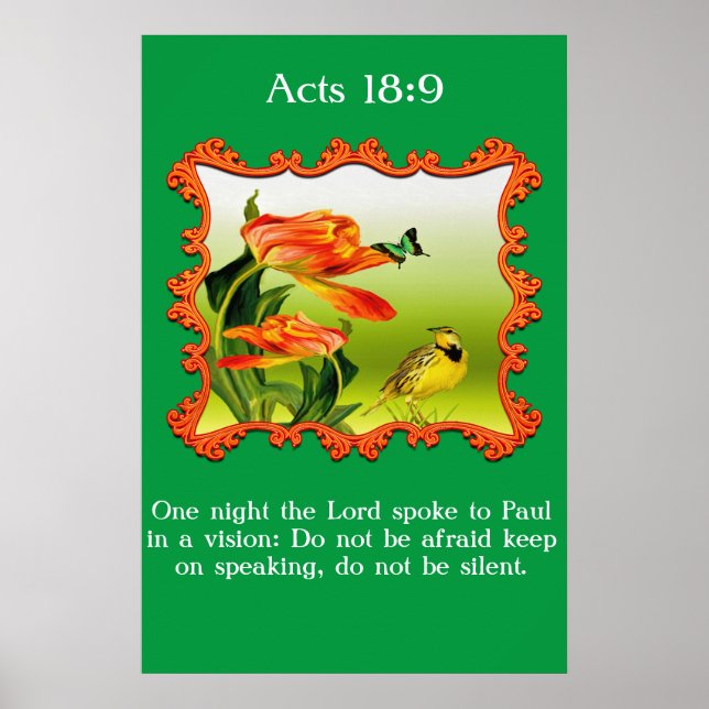 Akt 18:9 Gelber und schwarzer Kanarienvogel Poster (Vorne)