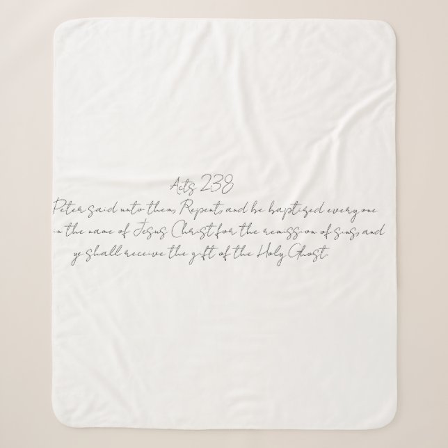 Akt 2:38 Blanket Jesus Name Pfingstall Sherpadecke (Vorderseite)