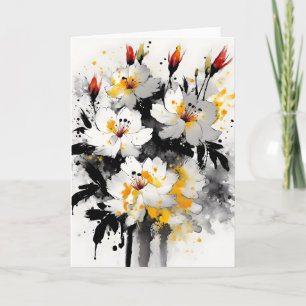 Aktie - Aquarellblumen Karte
