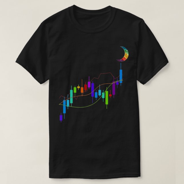 Aktienkarte zum Mondkrypto-Handelssaal T-Shirt (Design vorne)