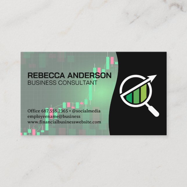Aktienkurs | Finanzielles Logo Visitenkarte (Vorderseite)