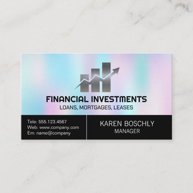Aktienkurs | Finanzielles Logo Visitenkarte (Vorderseite)