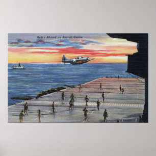 Aktion an Bord des Flugzeugträgers - US-Marine Poster