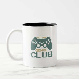 Aktion Genre Club-Gaming-Gamer-Game-Funny Zweifarbige Tasse